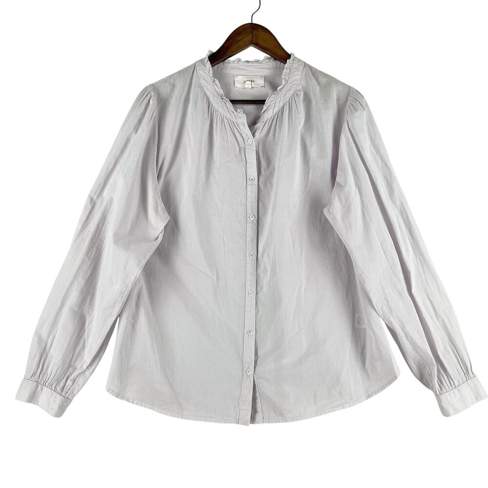 Xirena Women’s Halsey Shirt Sweet Lilac SZ LG 100% Cotton Made in USA